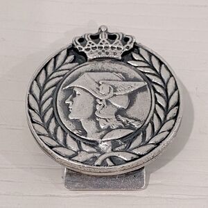 Vintage Swank Silver Toned Medallion Mercury Winged Hat with Crown Money Clip